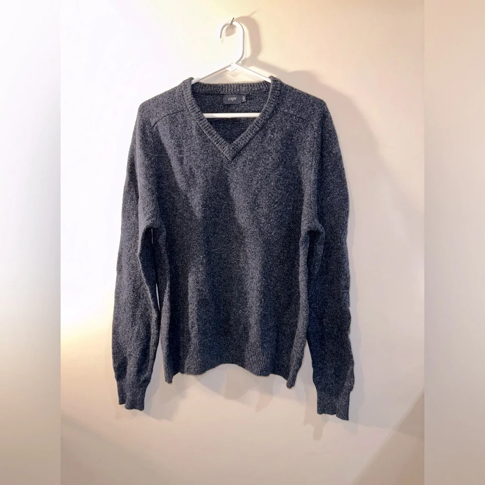 J.Crew Lambswool V-Neck Sweater - Blue, Size L